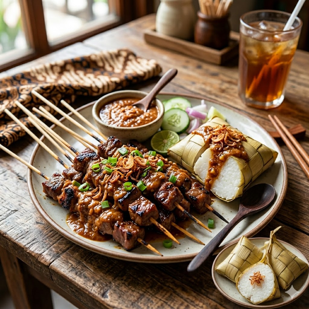 Tambahan ketupat untuk sate padang